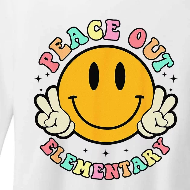 Peace Out Elementary Teacher Retro Last Day Of School Womens CVC Long Sleeve Shirt