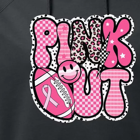 P.Ink Out Football Team Breast Cancer Awareness Month Gift Performance Fleece Hoodie