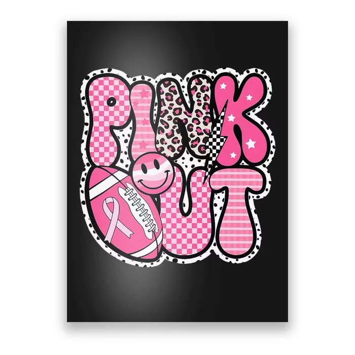 P.Ink Out Football Team Breast Cancer Awareness Month Gift Poster