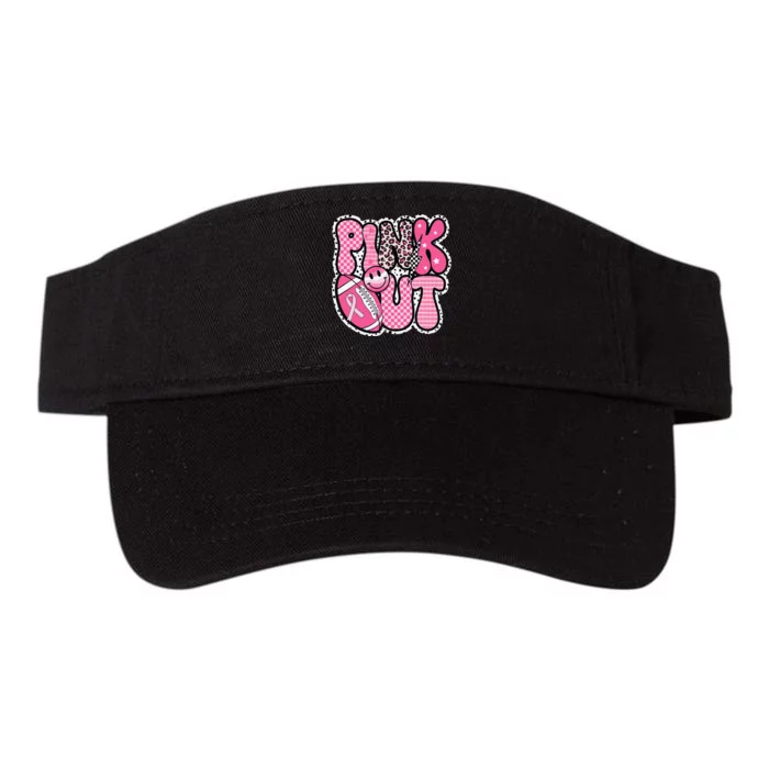 P.Ink Out Football Team Breast Cancer Awareness Month Gift Valucap Bio-Washed Visor