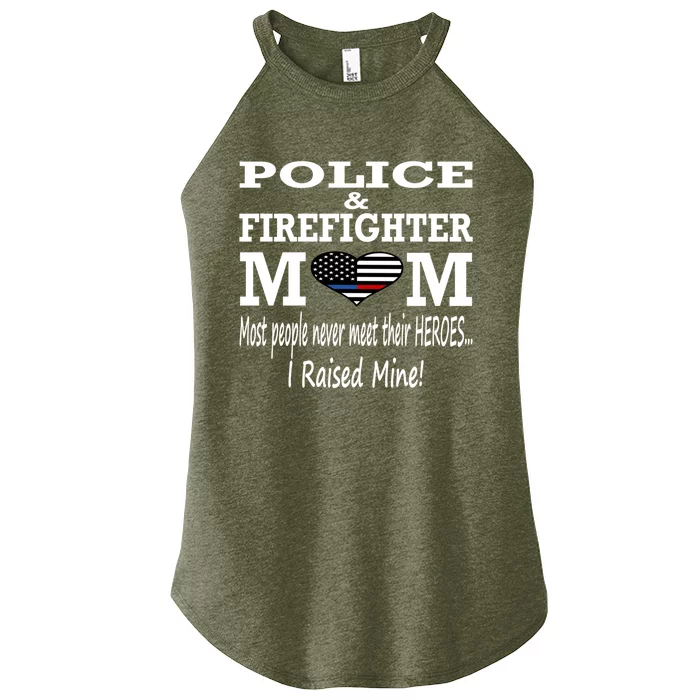 Police Officer Firefighter Fire Mom Mother Gift Women’s Perfect Tri Rocker Tank