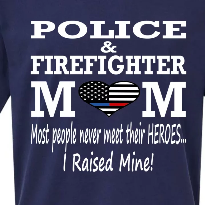 Police Officer Firefighter Fire Mom Mother Gift Sueded Cloud Jersey T-Shirt