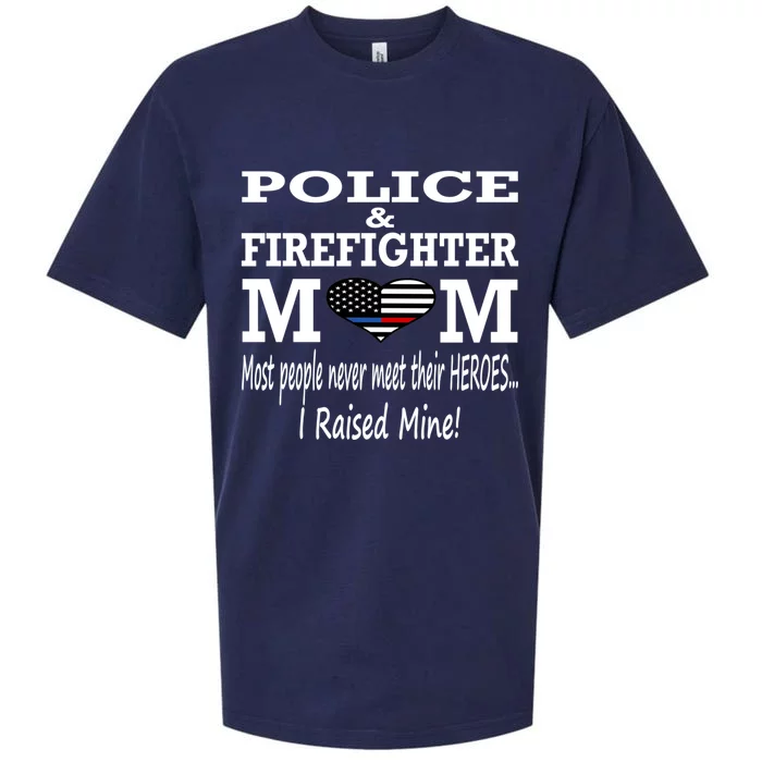 Police Officer Firefighter Fire Mom Mother Gift Sueded Cloud Jersey T-Shirt