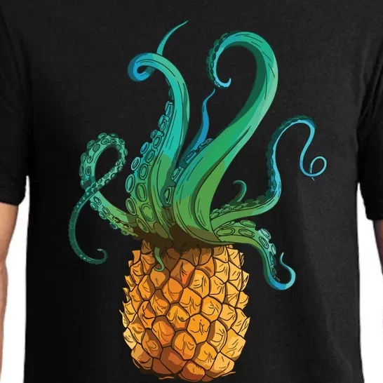 Pineapple Octopus Funny Summer Tee Gift Pajama Set