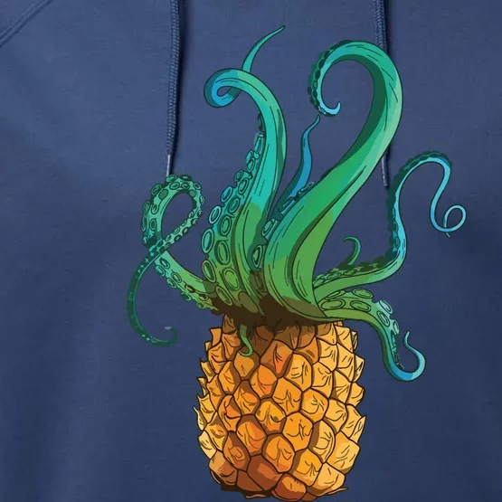 Pineapple Octopus Funny Summer Tee Gift Performance Fleece Hoodie