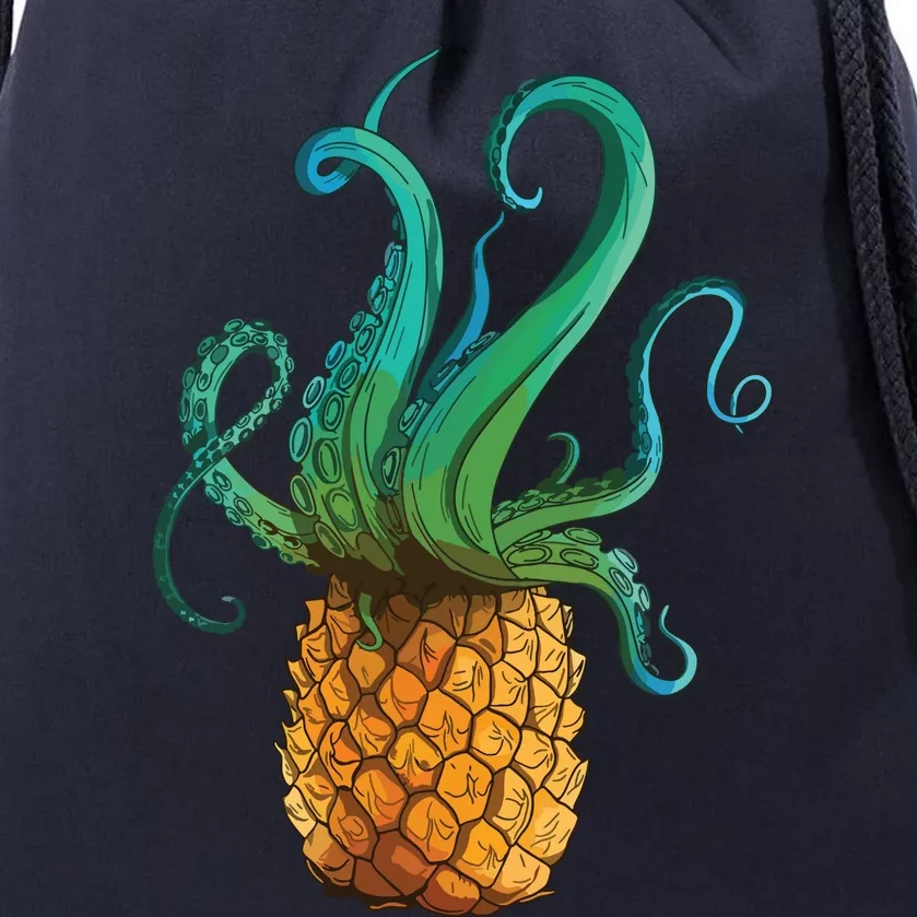 Pineapple Octopus Funny Summer Tee Gift Drawstring Bag