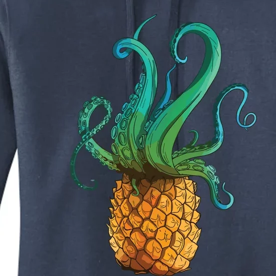 Pineapple Octopus Funny Summer Tee Gift Women's Pullover Hoodie