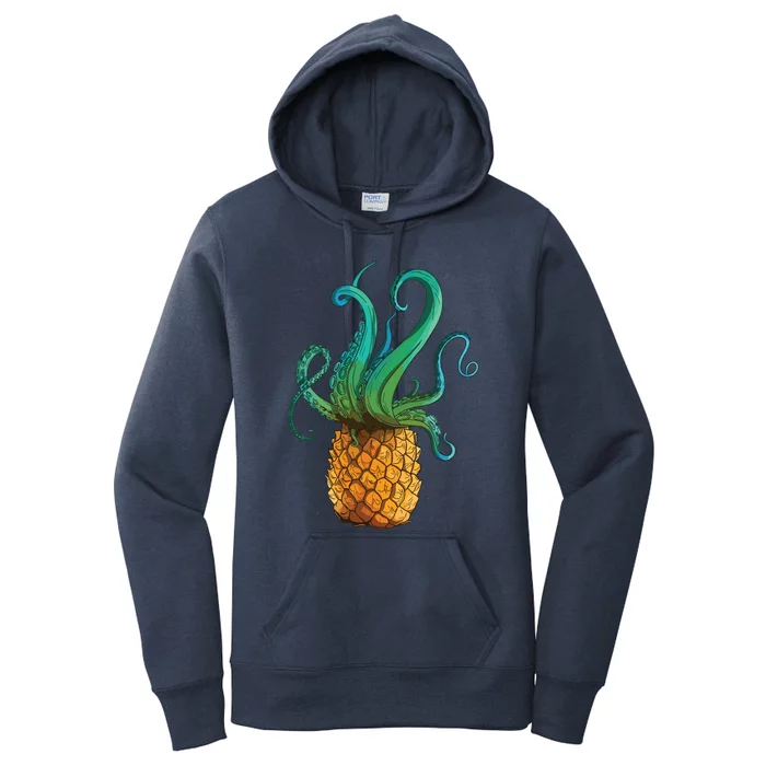 Pineapple Octopus Funny Summer Tee Gift Women's Pullover Hoodie