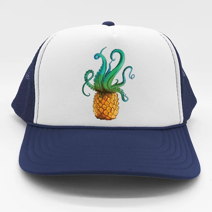 Pineapple Octopus Funny Summer Tee Gift Trucker Hat