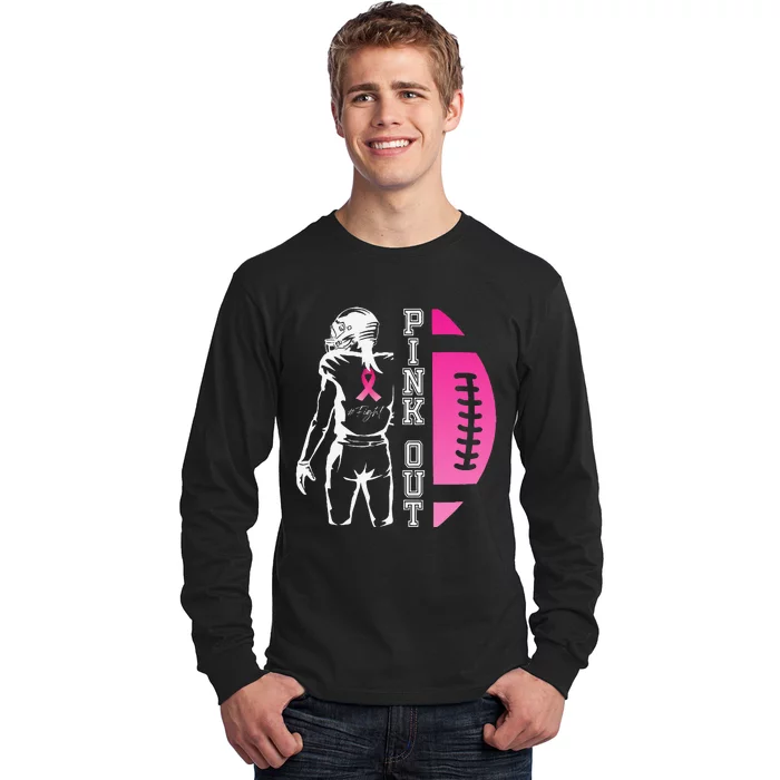 P.Ink Out Football Team Breast Cancer Awareness Month Gift Long Sleeve Shirt