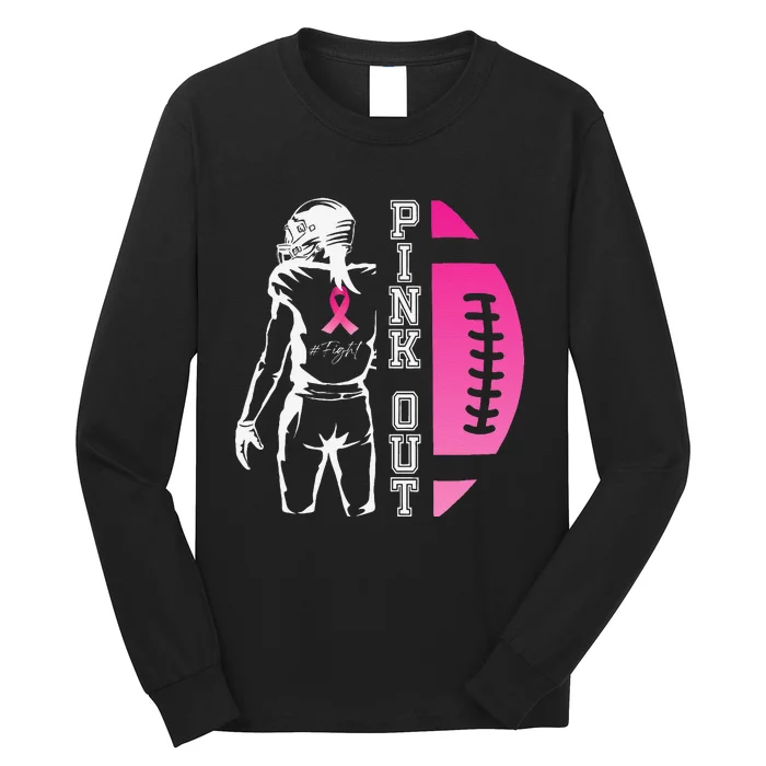 P.Ink Out Football Team Breast Cancer Awareness Month Gift Long Sleeve Shirt