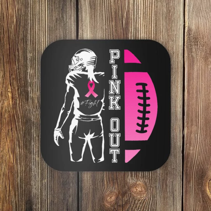 P.Ink Out Football Team Breast Cancer Awareness Month Gift Coaster