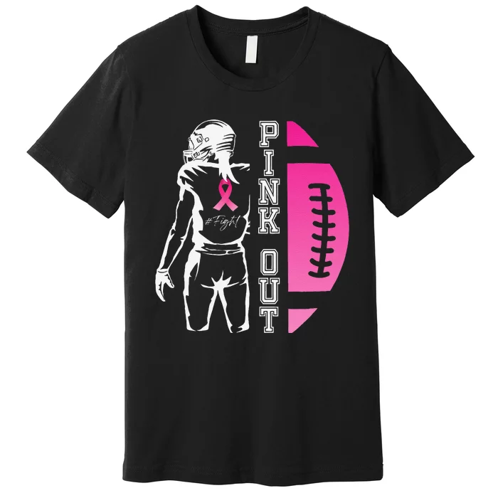 P.Ink Out Football Team Breast Cancer Awareness Month Gift Premium T-Shirt