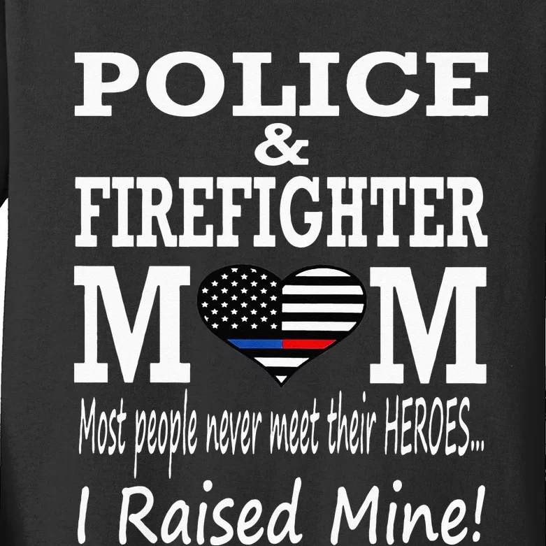 Police Officer Firefighter Fireman Mom Mother Kids Long Sleeve Shirt