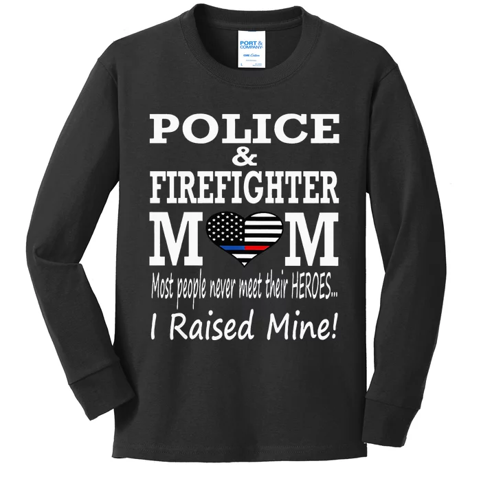 Police Officer Firefighter Fireman Mom Mother Kids Long Sleeve Shirt