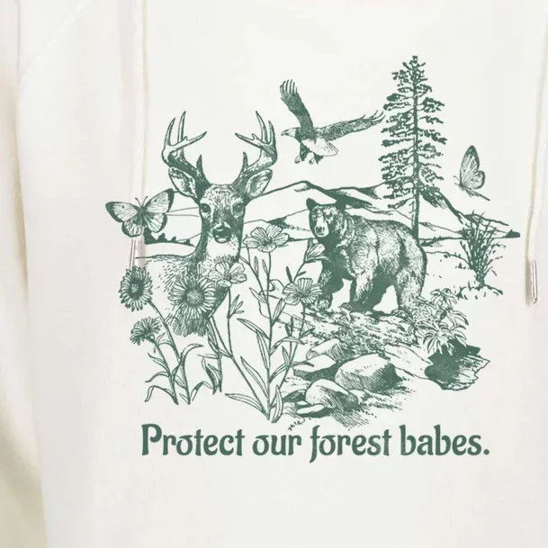 Protect Our Forest Babes Gift Womens Funnel Neck Pullover Hood