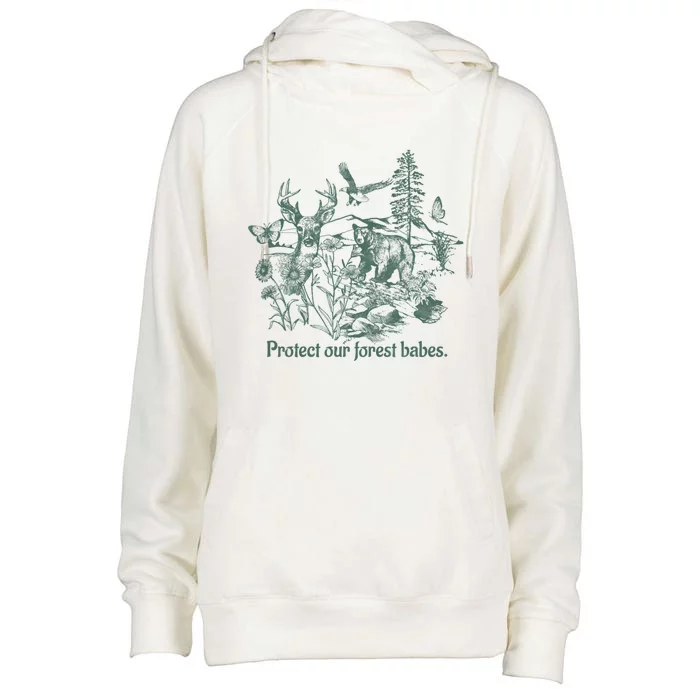 Protect Our Forest Babes Gift Womens Funnel Neck Pullover Hood