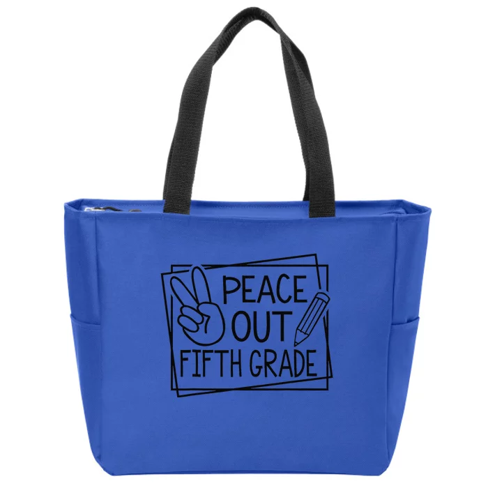 Peace Out Fifth Grade Last Day Of School Summer Break Zip Tote Bag