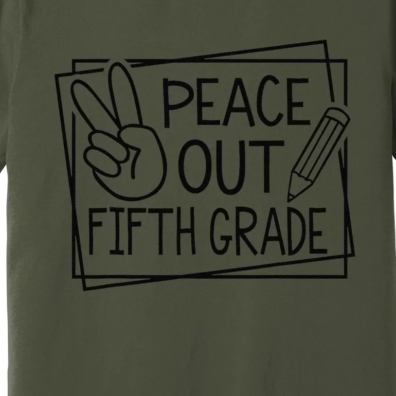 Peace Out Fifth Grade Last Day Of School Summer Break Premium T-Shirt