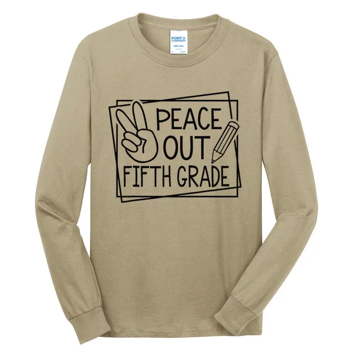 Peace Out Fifth Grade Last Day Of School Summer Break Tall Long Sleeve T-Shirt