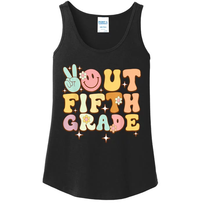 Peace Out Fifth 5th Grade Class Goodbye 5th Grade Ladies Essential Tank