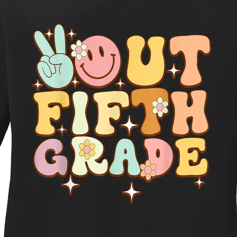 Peace Out Fifth 5th Grade Class Goodbye 5th Grade Ladies Long Sleeve Shirt