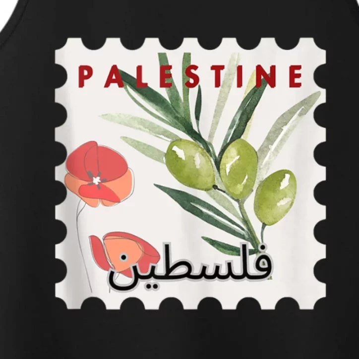 Palestine Olive Free Palestine Gaza Performance Tank