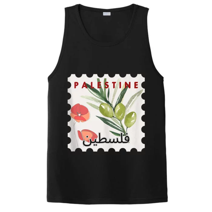 Palestine Olive Free Palestine Gaza Performance Tank