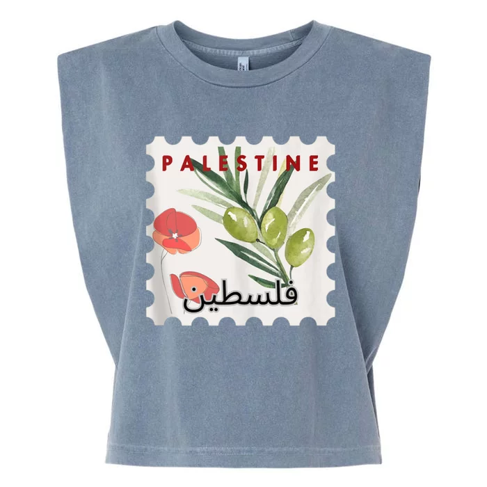 Palestine Olive Free Palestine Gaza Garment-Dyed Women's Muscle Tee