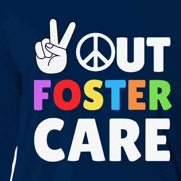 Peace Out Foster Care Parent Adoption Announcement Day Cooling Performance Long Sleeve Crew