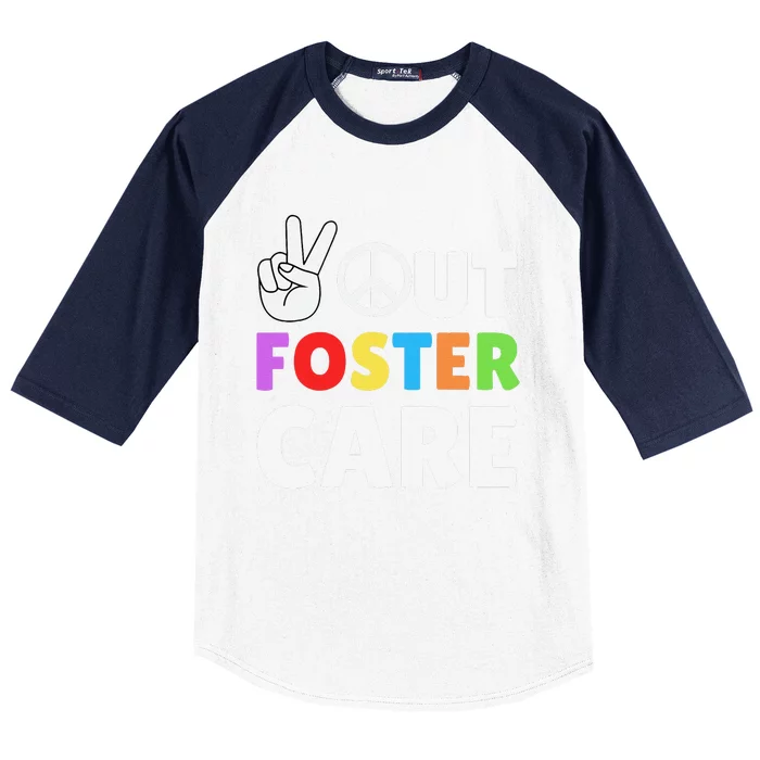 Peace Out Foster Care Parent Adoption Announcement Day Baseball Sleeve Shirt