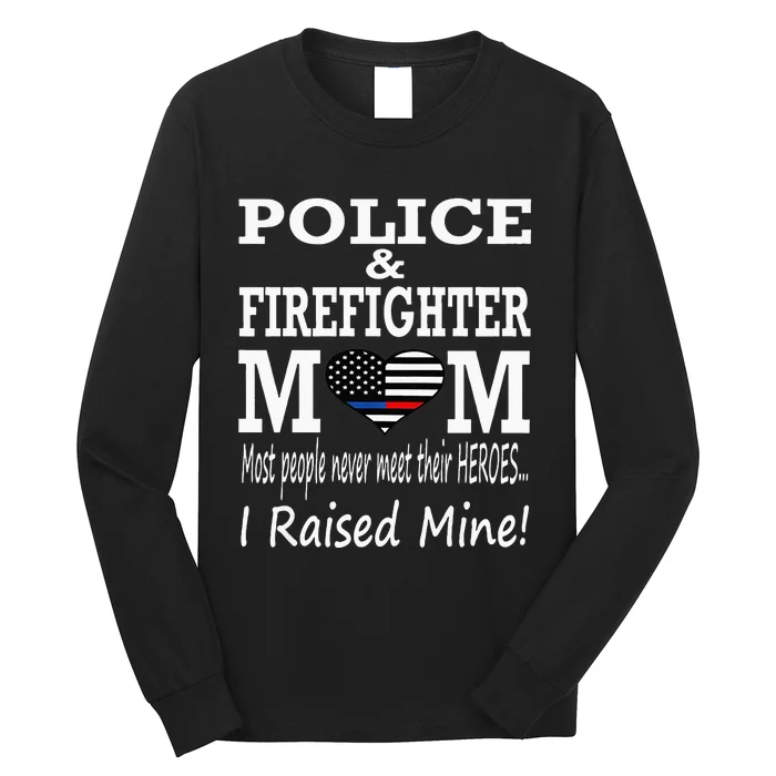 Police Officer Firefighter Fireman Mom Mother Long Sleeve Shirt