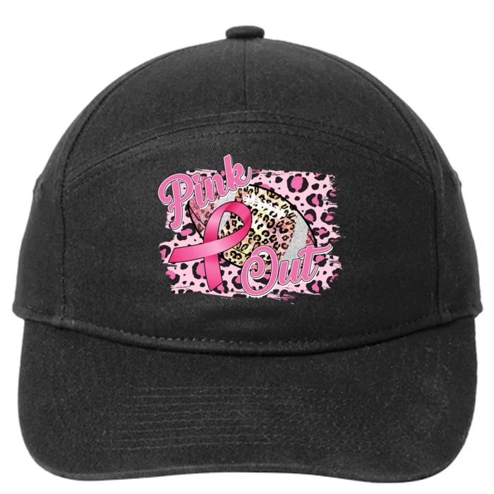 Pink Out Football Breast Cancer Awareness 7-Panel Snapback Hat