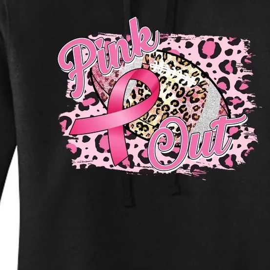 Pink Out Football Breast Cancer Awareness Women's Pullover Hoodie