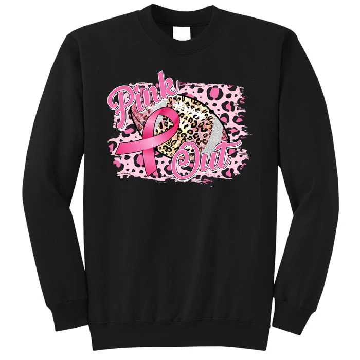 Pink Out Football Breast Cancer Awareness Tall Sweatshirt