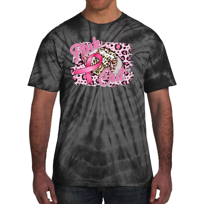 Pink Out Football Breast Cancer Awareness Tie-Dye T-Shirt