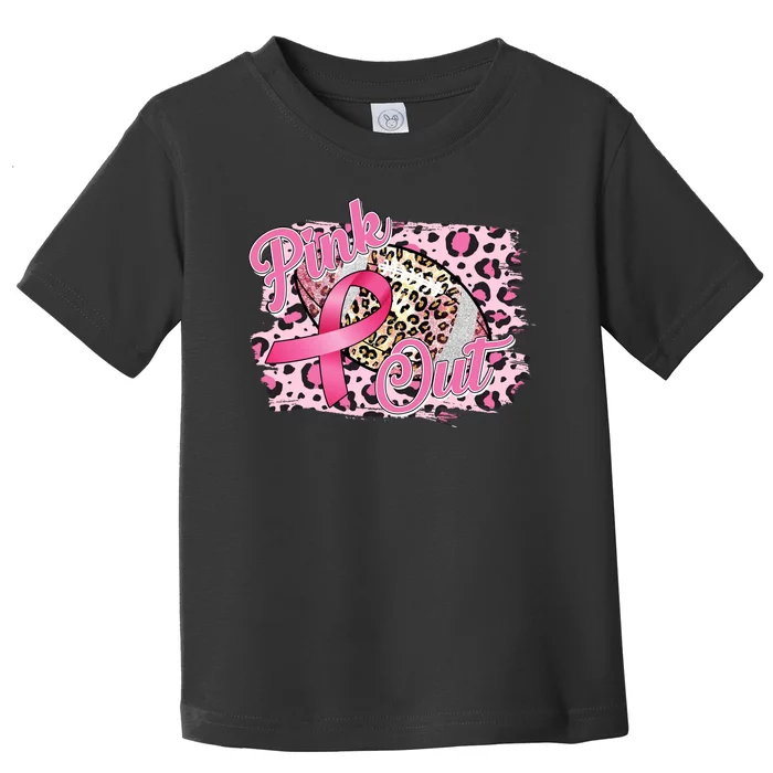 Pink Out Football Breast Cancer Awareness Toddler T-Shirt