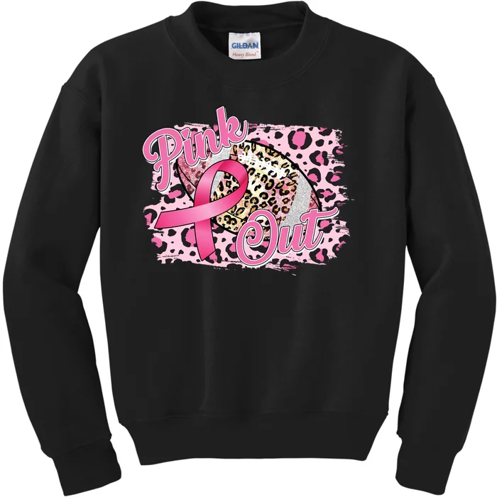 Pink Out Football Breast Cancer Awareness Kids Sweatshirt