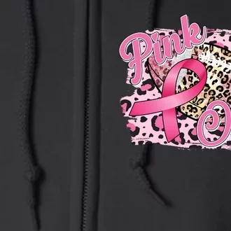 Pink Out Football Breast Cancer Awareness Full Zip Hoodie