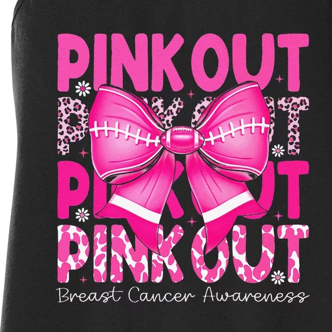 P.Ink Out Football Breast Cancer Awareness Gift Women's Racerback Tank