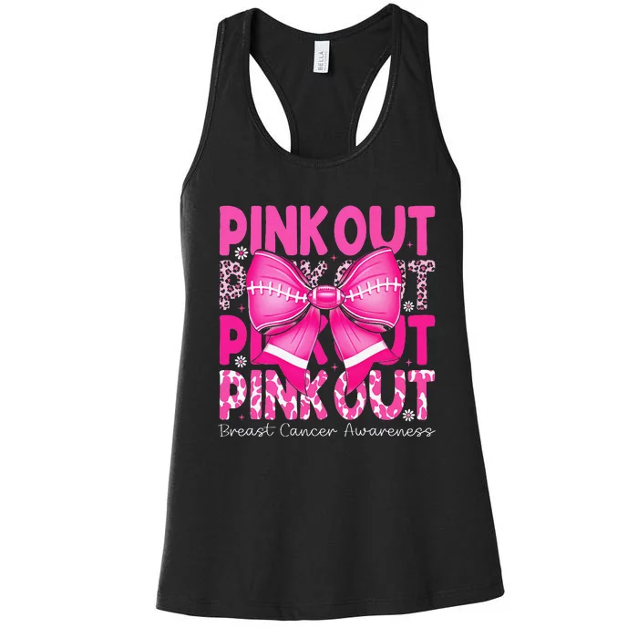 P.Ink Out Football Breast Cancer Awareness Gift Women's Racerback Tank