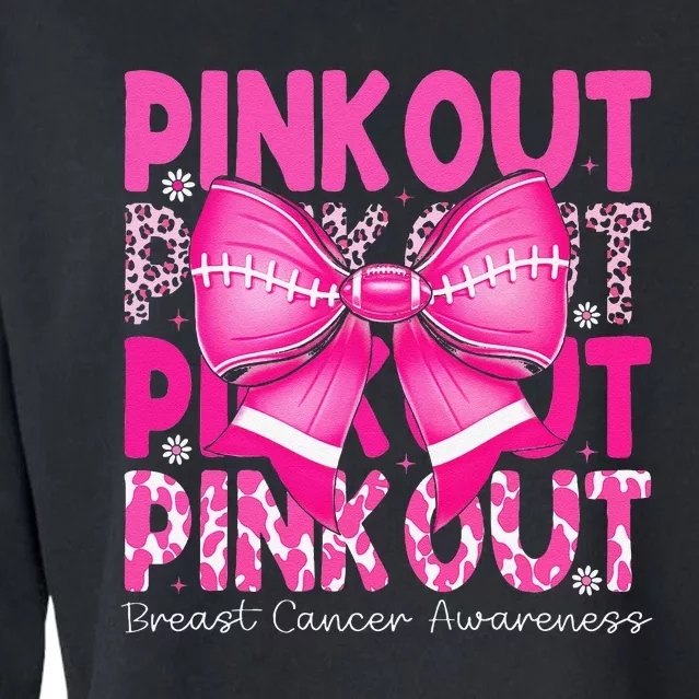 P.Ink Out Football Breast Cancer Awareness Gift Cropped Pullover Crew