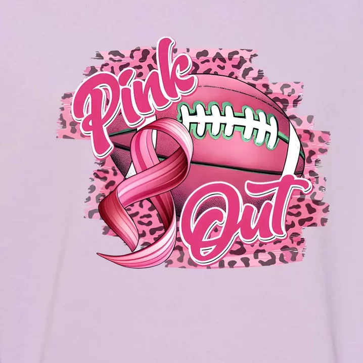 Pink Out Football Breast Cancer Awareness Pink Ribbon Garment-Dyed Sweatshirt