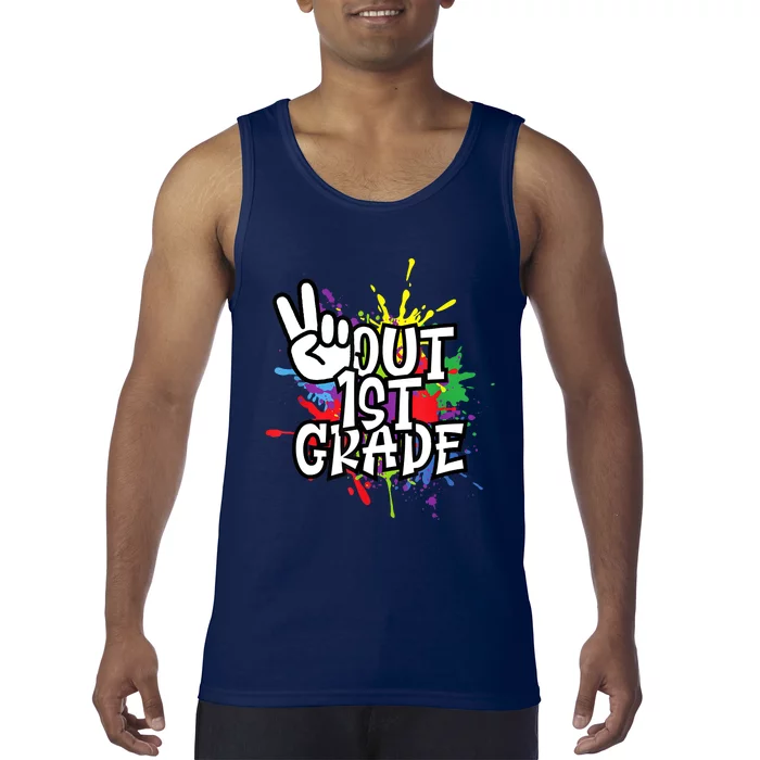 Peace Out First 1st Grade Happy Last Day Tank Top