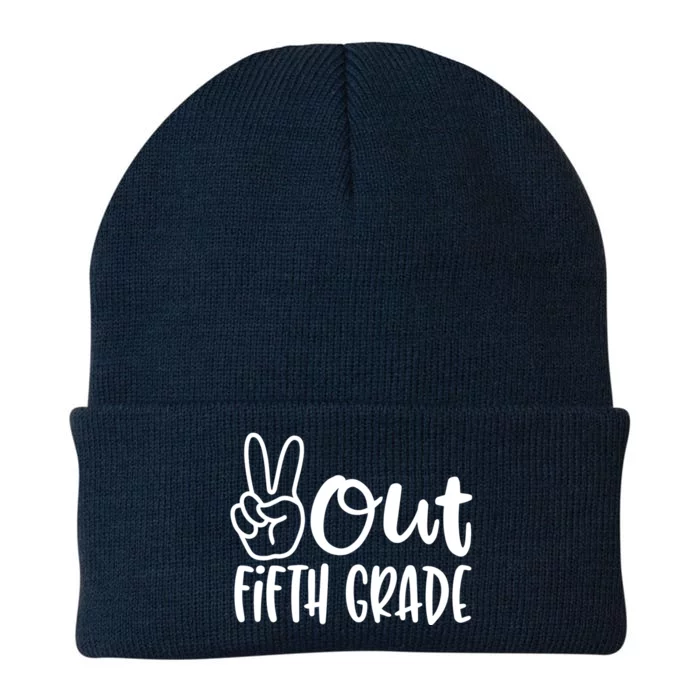 Peace Out Fifth Grade Knit Cap Winter Beanie