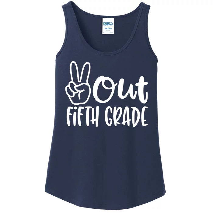 Peace Out Fifth Grade Ladies Essential Tank