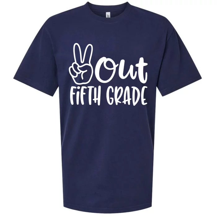 Peace Out Fifth Grade Sueded Cloud Jersey T-Shirt