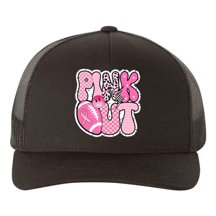 Pink Out Football Team Breast Cancer Awareness Yupoong Adult 5-Panel Trucker Hat