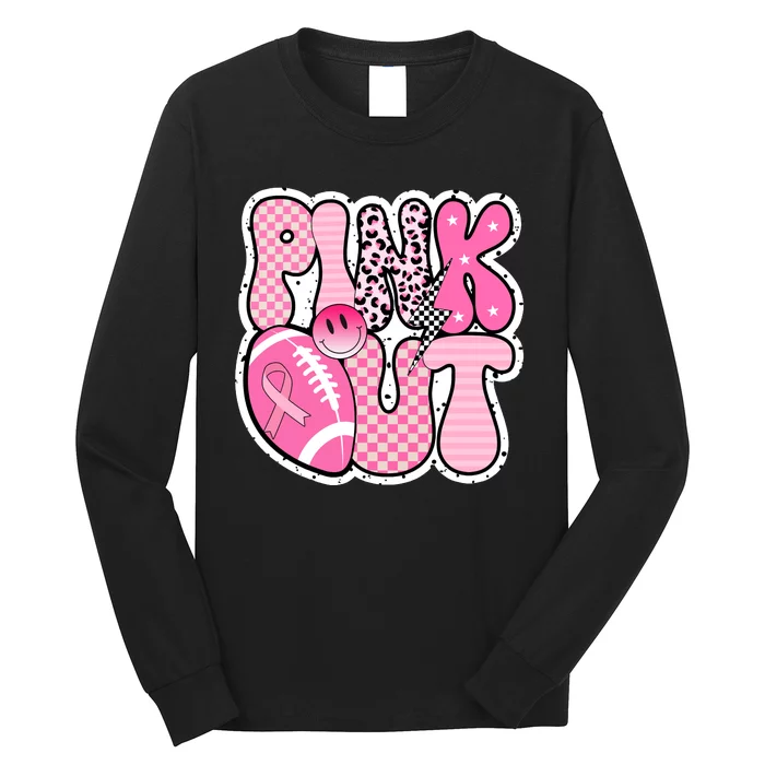 Pink Out Football Team Breast Cancer Awareness Long Sleeve Shirt