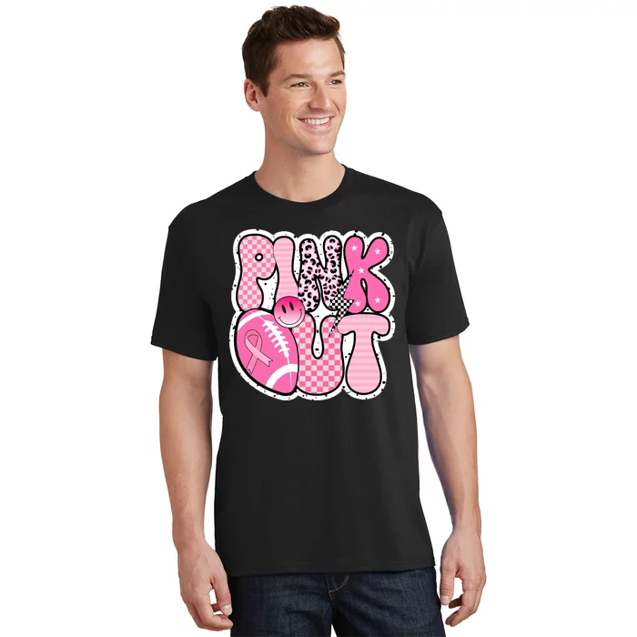 Pink Out Football Team Breast Cancer Awareness T-Shirt